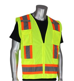 PIP TWO-TONE 11 POCKET SURVEYOR VEST YLW - Class 2 Vests